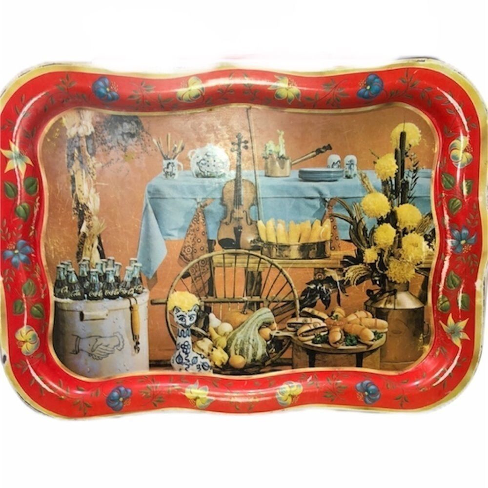 1961 Vintage Coca-Cola Fall Scene Serving Tray
